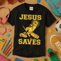 Jesus Saves Hockey Kids T-Shirt thumb 3