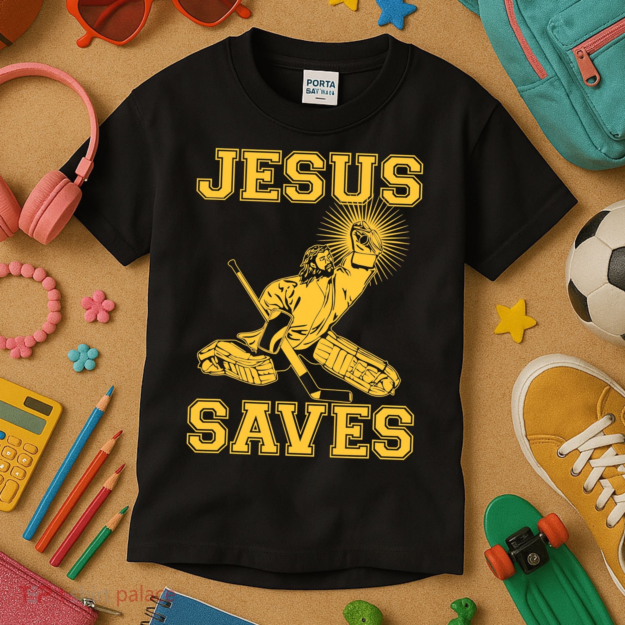 Jesus Saves Hockey Kids T-Shirt