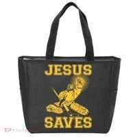 Jesus Saves Hockey Tote Bag thumb 0