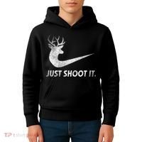 Just Shoot It Funny Deer Hunting Kids Hoodie thumb 4