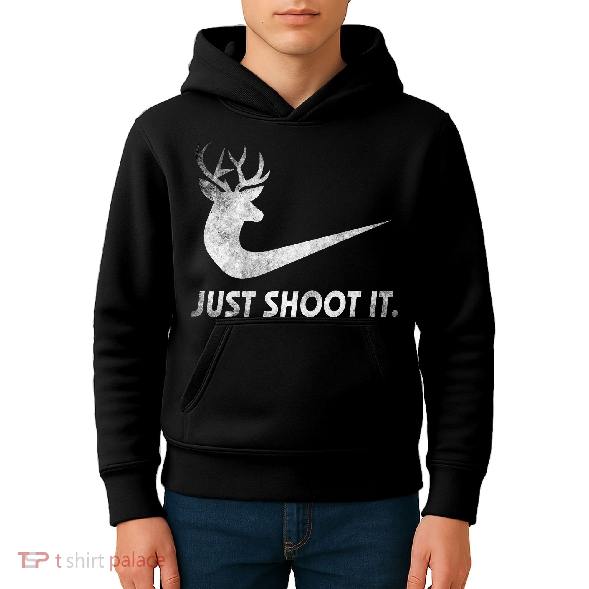 Just Shoot It Funny Deer Hunting Kids Hoodie