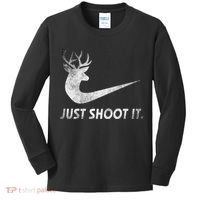 Just Shoot It Funny Deer Hunting Kids Long Sleeve Shirt thumb 0
