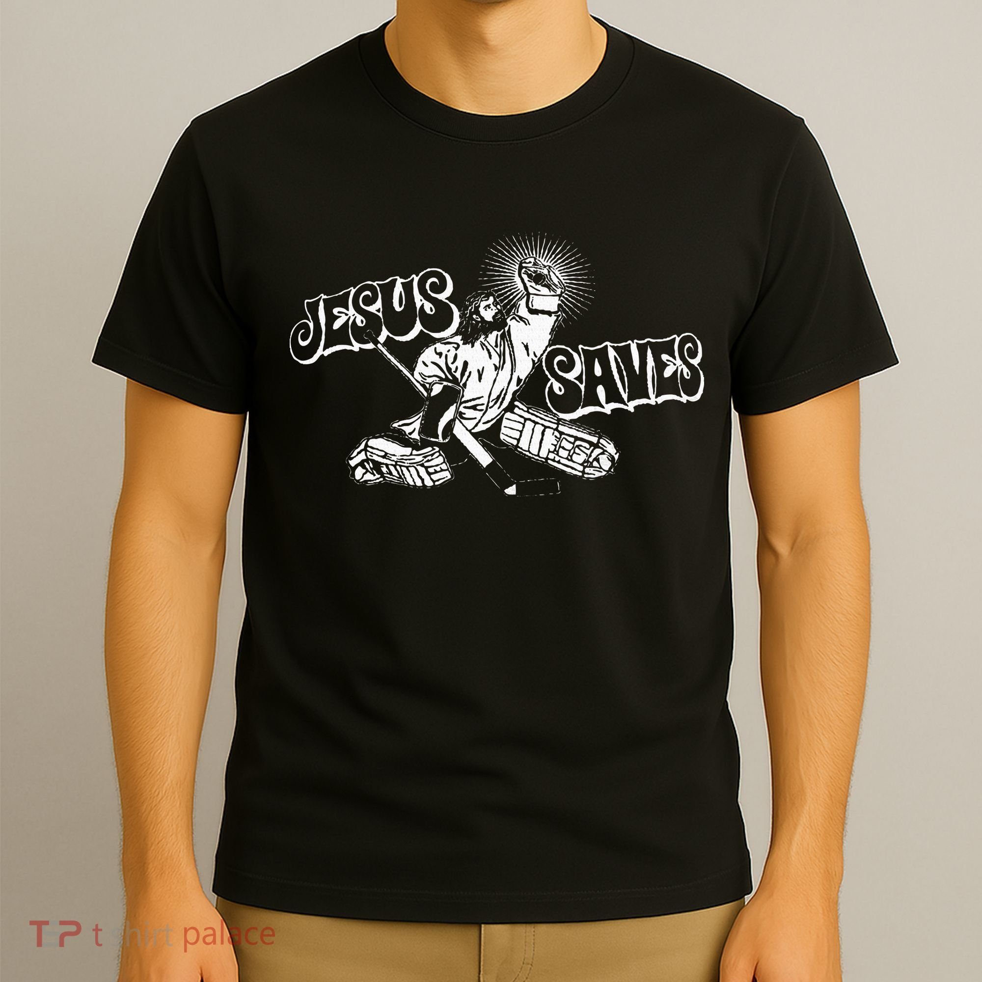 Jesus Saves Ice Hockey T-Shirt