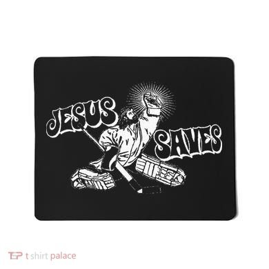Jesus Saves Ice Hockey Mousepad
