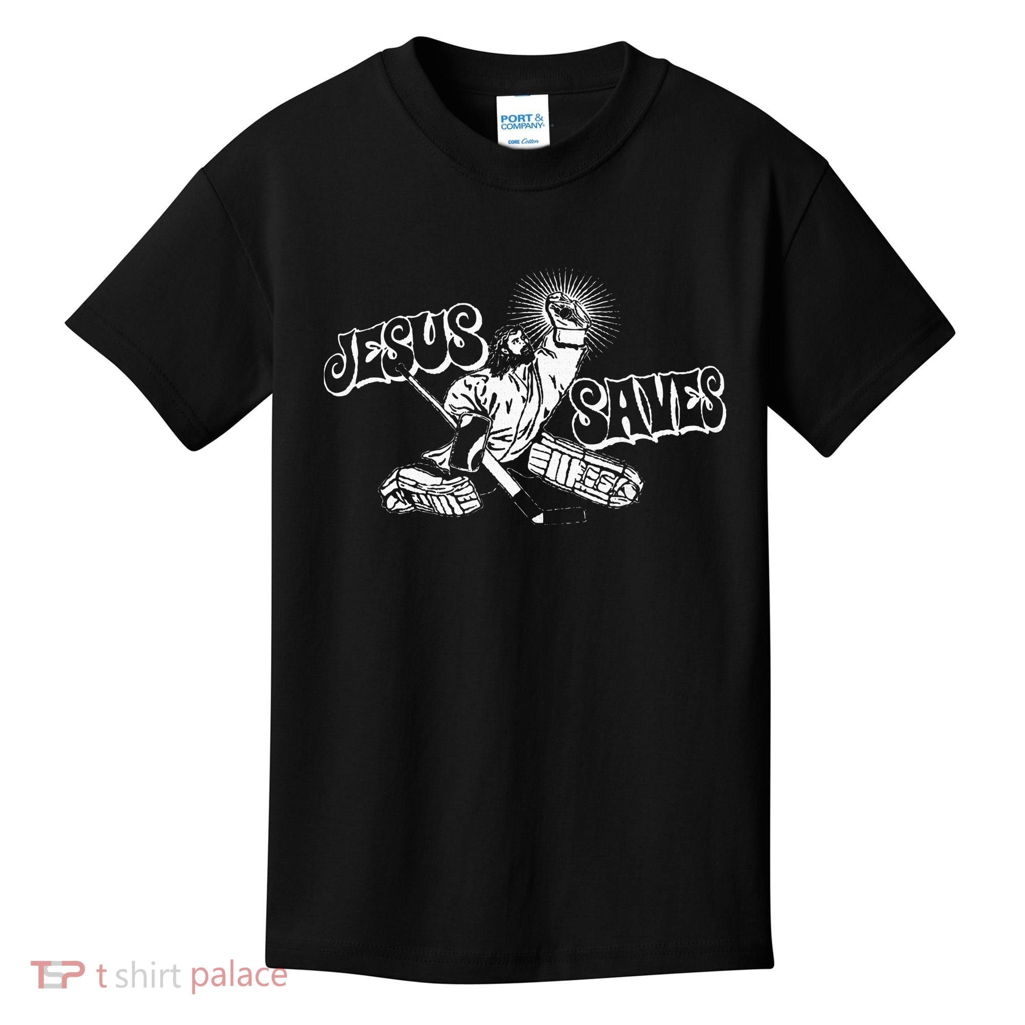 Jesus Saves Ice Hockey Kids T-Shirt