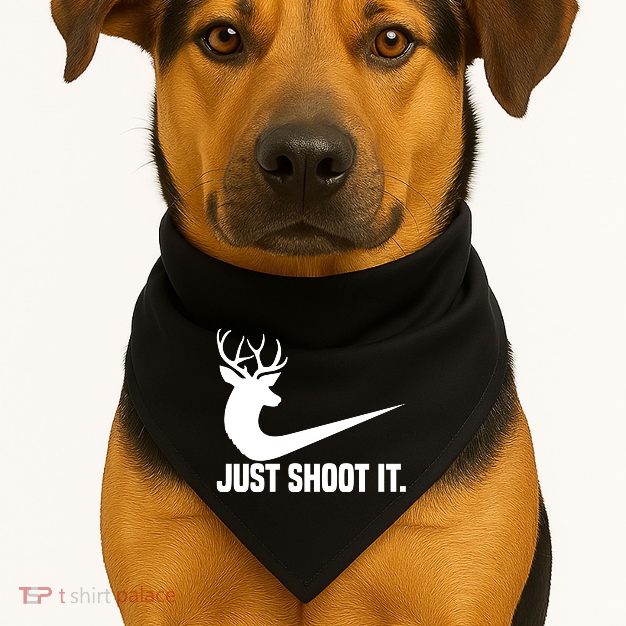 Just Shoot It Funny Deer Hunting Xmas HunterS Humor Gift USA-Made Doggie Bandana