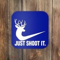 Just Shoot It Funny Deer Hunting Xmas HunterS Humor Gift Coaster thumb 0
