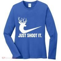 Just Shoot It Funny Deer Hunting Xmas HunterS Humor Gift Women's Long Sleeve Shirt thumb 0
