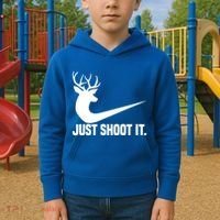 Just Shoot It Funny Deer Hunting Xmas HunterS Humor Gift Kids Hoodie thumb 2