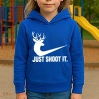 Just Shoot It Funny Deer Hunting Xmas HunterS Humor Gift Kids Hoodie thumb 3