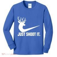 Just Shoot It Funny Deer Hunting Xmas HunterS Humor Gift Kids Long Sleeve Shirt thumb 0