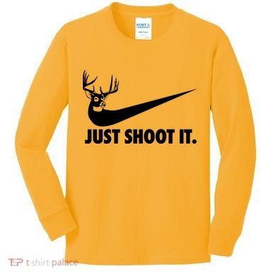 Just Shoot It Hunting Kids Long Sleeve Shirt