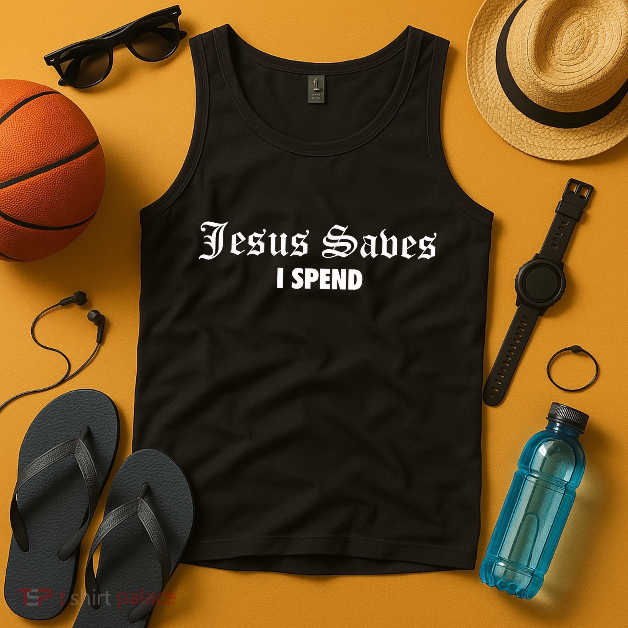 Jesus Saves I Spend Tank Top