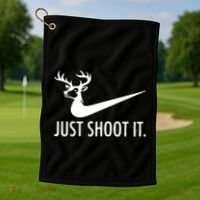 Just Shoot It Deer Hunting Golf Towel thumb 1