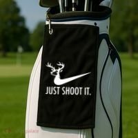 Just Shoot It Deer Hunting Golf Towel thumb 2