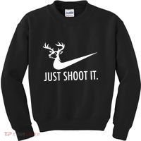 Just Shoot It Deer Hunting Kids Sweatshirt thumb 0
