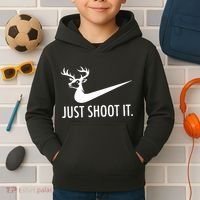 Just Shoot It Deer Hunting Kids Hoodie thumb 2