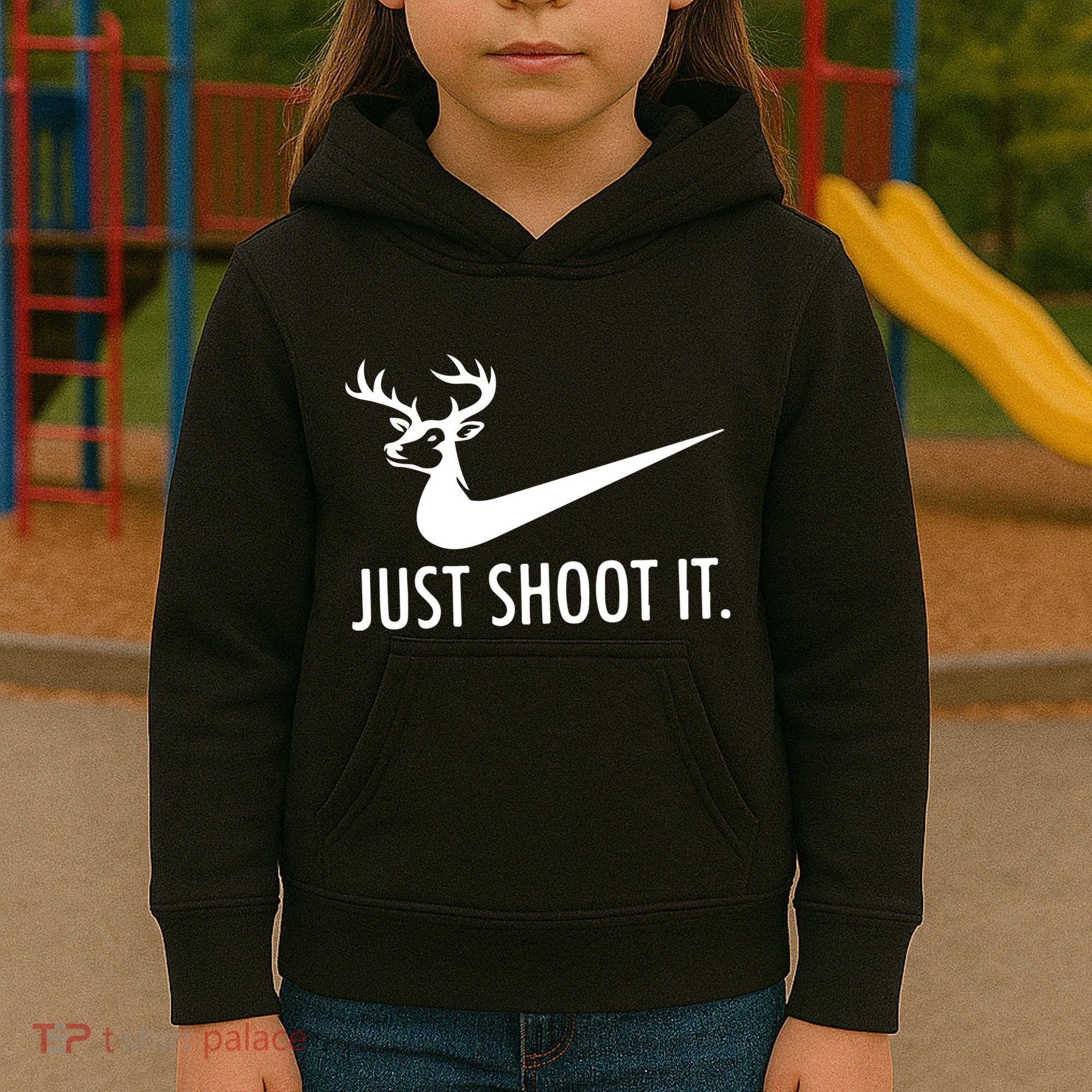 Just Shoot It Deer Hunting Kids Hoodie