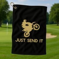 Just Send It Motocross Golf Towel thumb 1