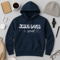 Jesus Saves I Spend Hoodie thumb 3