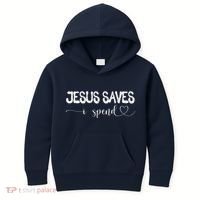 Jesus Saves I Spend Kids Hoodie thumb 0