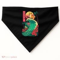 Japanese Shiba Inu Surfing Wave Great Wave Japan Gift USA-Made Doggie Bandana thumb 0