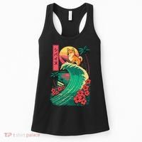Japanese Shiba Inu Surfing Wave Great Wave Japan Gift Women's Tank Top thumb 0