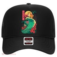 Japanese Shiba Inu Surfing Wave Great Wave Japan Gift Hat thumb 0