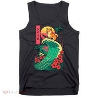 Japanese Shiba Inu Surfing Wave Great Wave Japan Gift Tank Top thumb 0