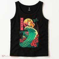 Japanese Shiba Inu Surfing Wave Great Wave Japan Gift Tank Top thumb 2