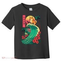Japanese Shiba Inu Surfing Wave Great Wave Japan Gift Toddler T-Shirt thumb 0