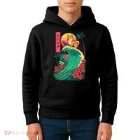Japanese Shiba Inu Surfing Wave Great Wave Japan Gift Kids Hoodie thumb 4