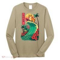 Japanese Shiba Inu Surfing Wave Great Wave Japan Gift Long Sleeve Shirt thumb 0