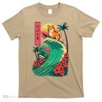 Japanese Shiba Inu Surfing Wave Great Wave Japan Gift T-Shirt thumb 0