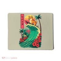 Japanese Shiba Inu Surfing Wave Great Wave Japan Gift Mousepad thumb 0