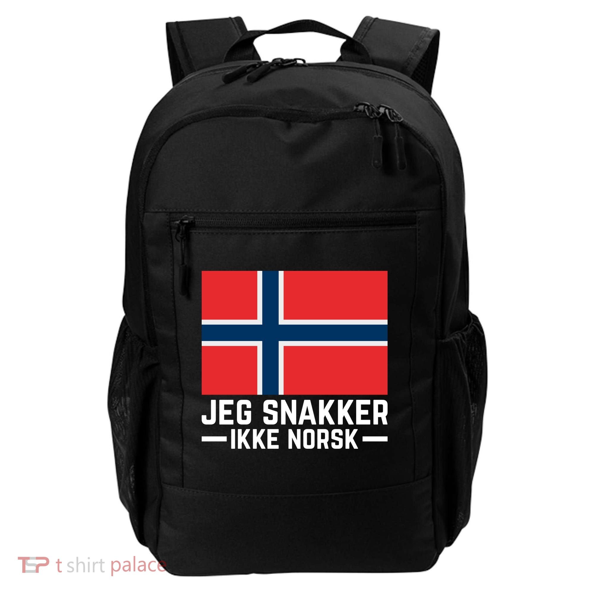 Jeg Snakker Ikke Norsk Norwegian Flag Backpack