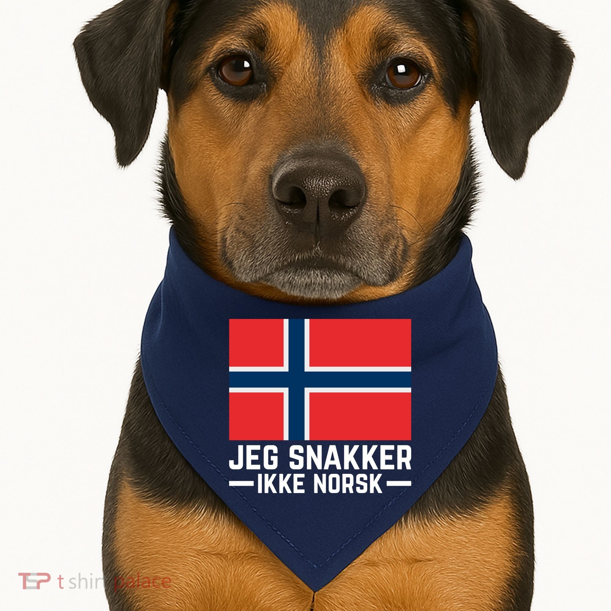 Jeg Snakker Ikke Norsk Norwegian Flag USA-Made Doggie Bandana