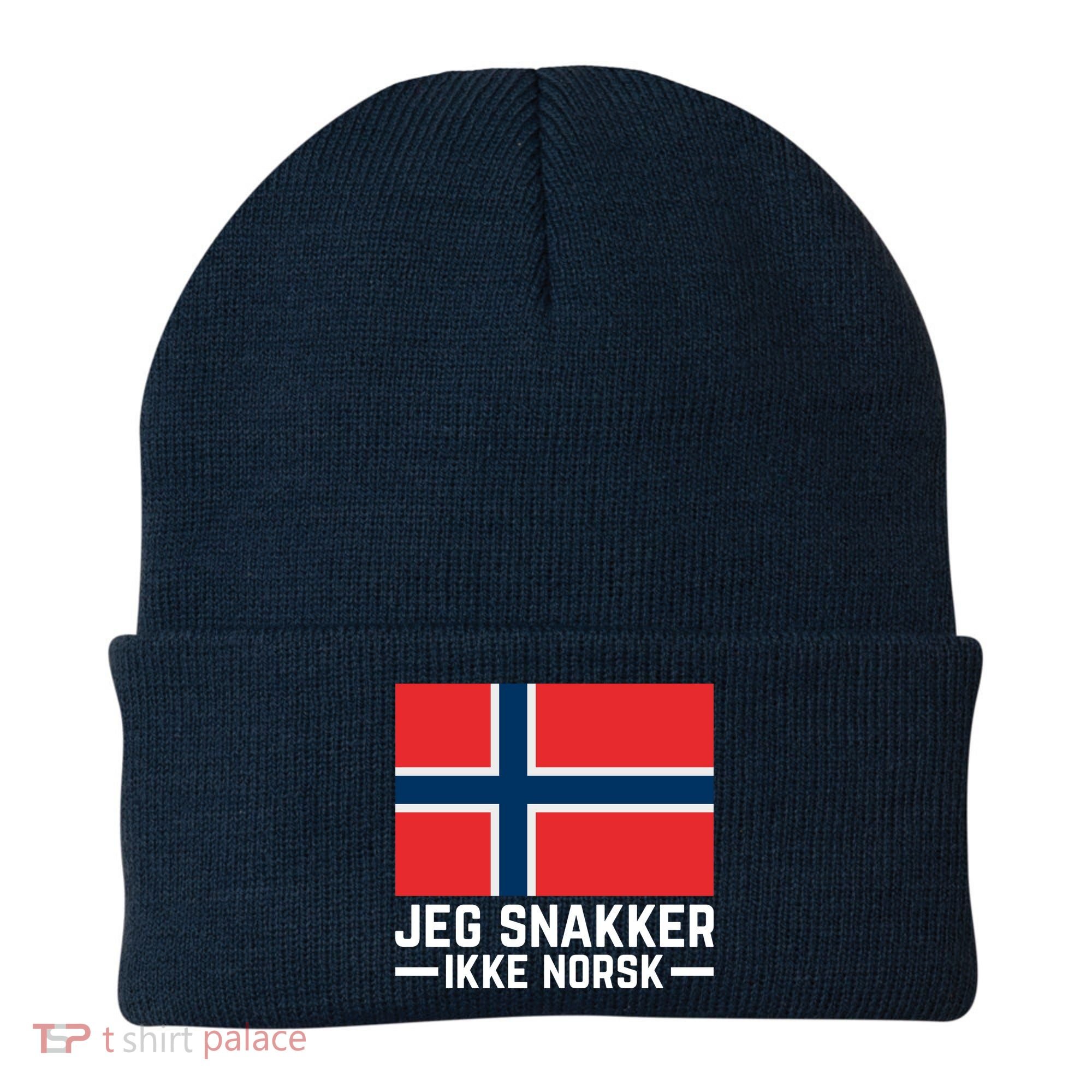 Jeg Snakker Ikke Norsk Norwegian Flag Beanie