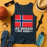 Jeg Snakker Ikke Norsk Norwegian Flag Tank Top thumb 4