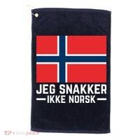 Jeg Snakker Ikke Norsk Norwegian Flag Golf Towel thumb 0