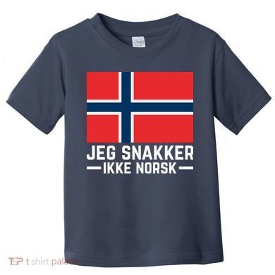 Jeg Snakker Ikke Norsk Norwegian Flag Toddler T-Shirt