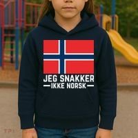 Jeg Snakker Ikke Norsk Norwegian Flag Kids Hoodie thumb 3