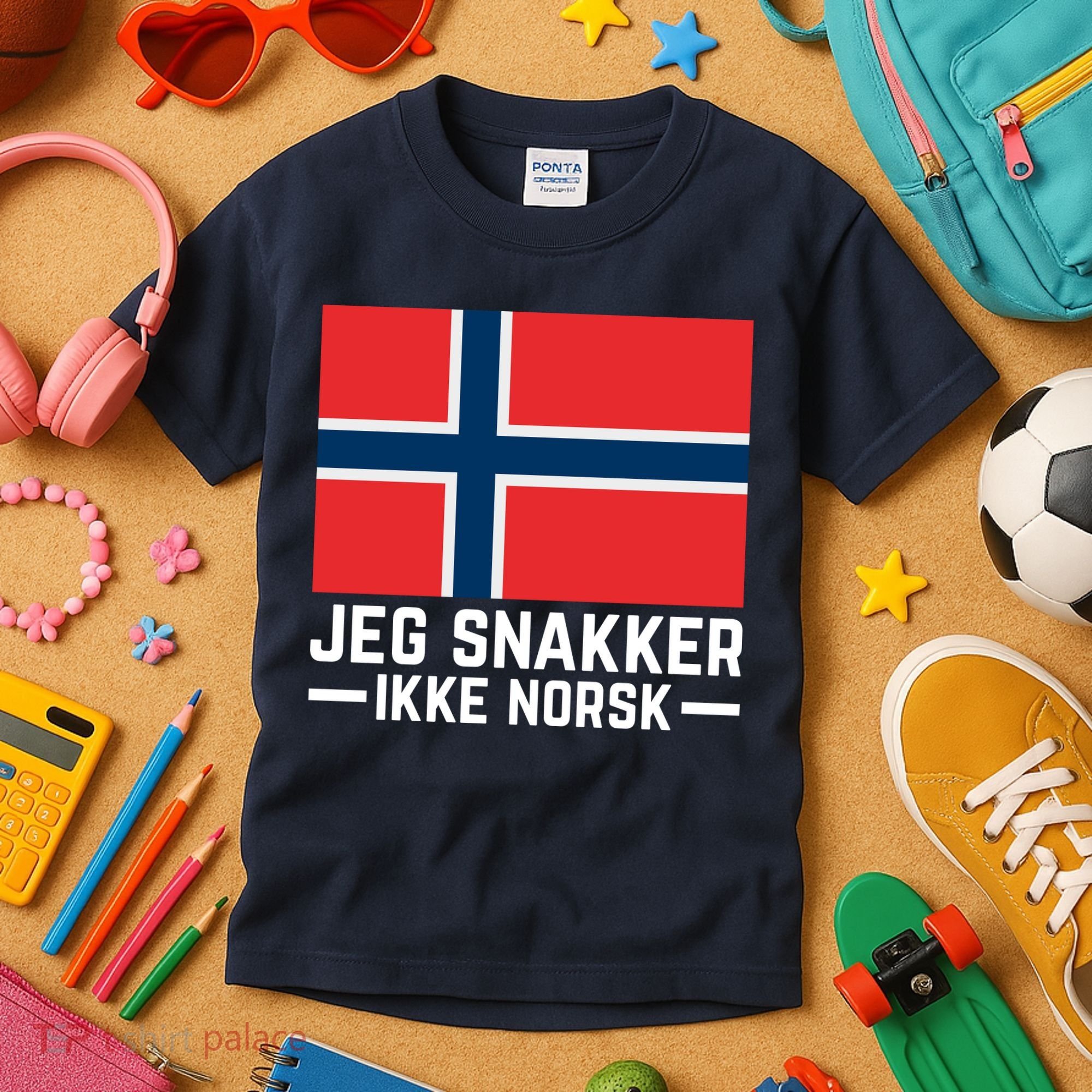Jeg Snakker Ikke Norsk Norwegian Flag Kids T-Shirt