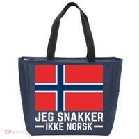 Jeg Snakker Ikke Norsk Norwegian Flag Tote Bag thumb 0