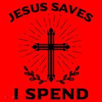 Jesus Saves I Spend Santa Hat thumb 1