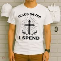 Jesus Saves I Spend T-Shirt thumb 6