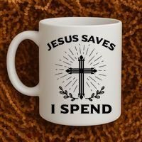 Jesus Saves I Spend Coffee Mug thumb 2