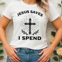 Jesus Saves I Spend Women's T-Shirt thumb 2