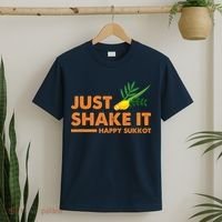 Just Shake It Happy Sukkot Festival Jewish Holiday Hebrew T-Shirt thumb 2