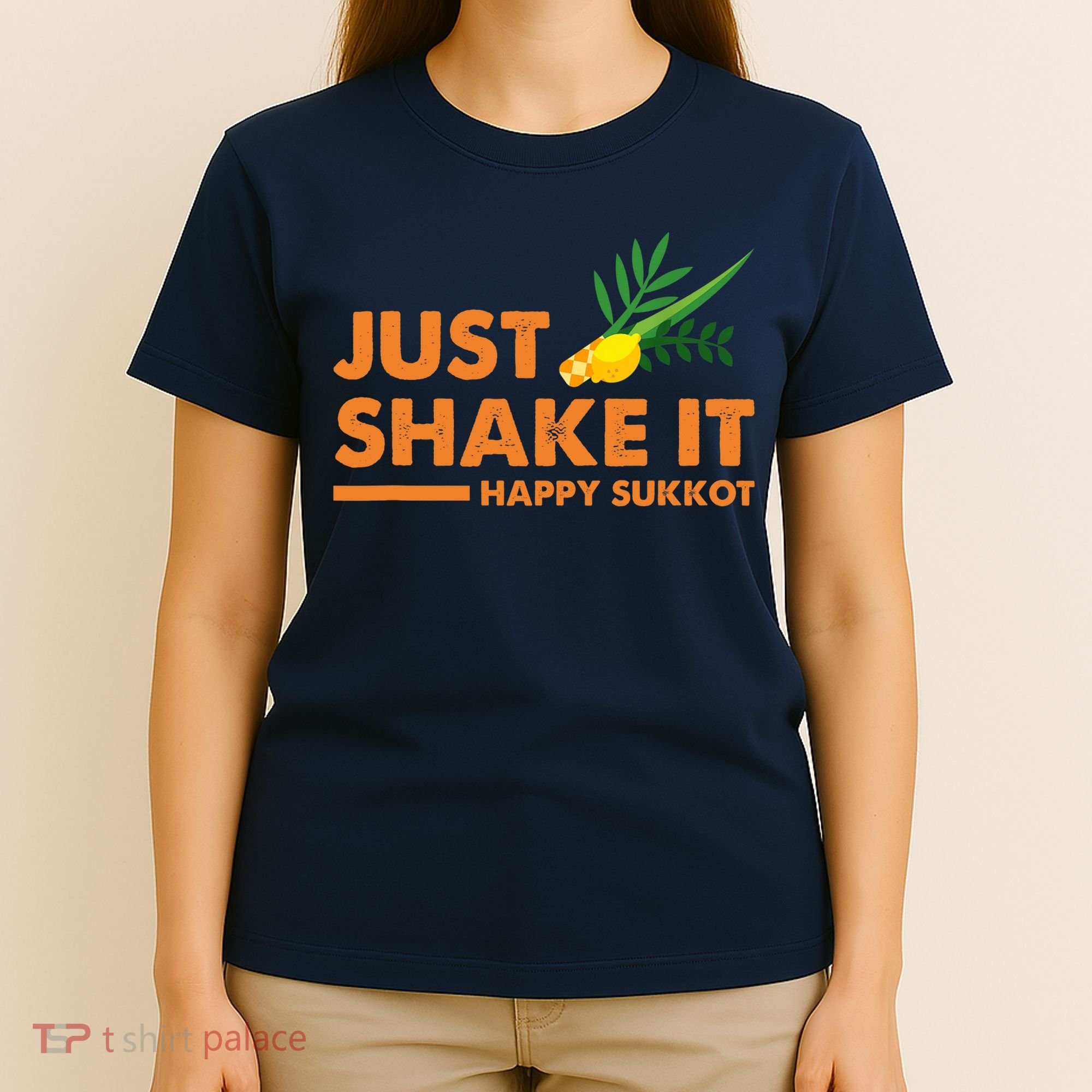 Just Shake It Happy Sukkot Festival Jewish Holiday Hebrew T-Shirt